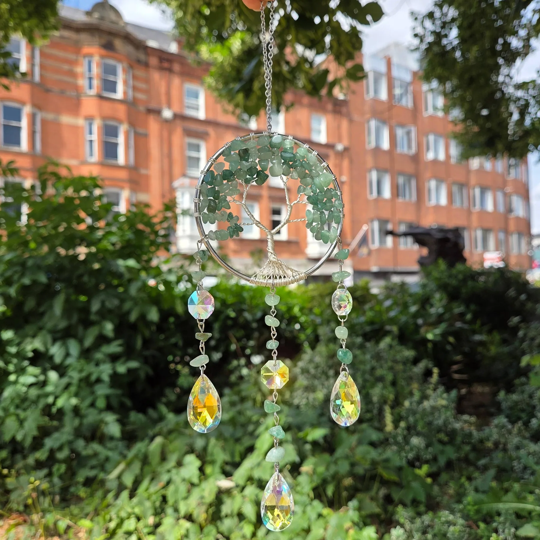 Aventurine Tree Suncatcher, 30cm