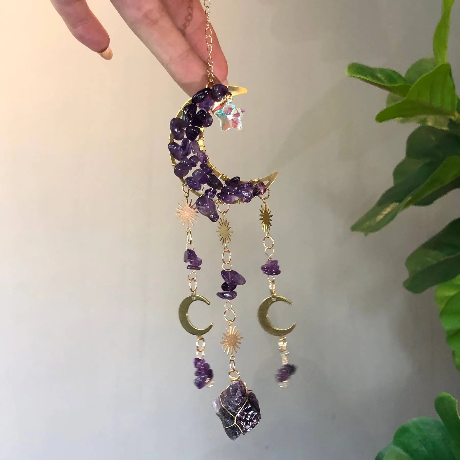 Moon with Raw Crystal