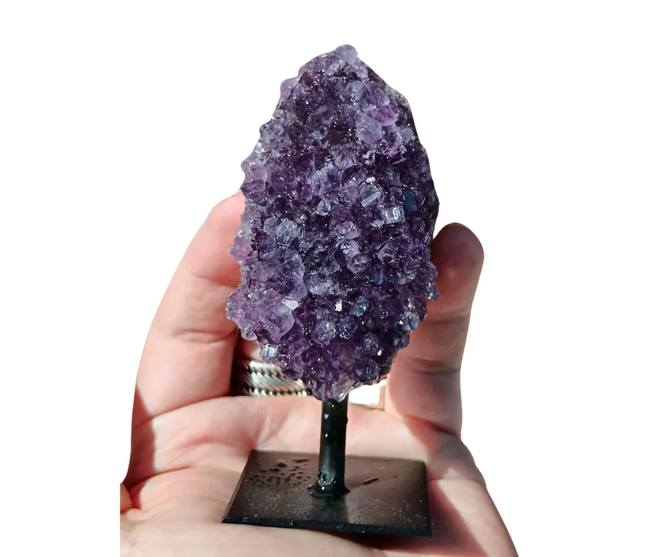 Amethyst Cluster on Iron Stand, 200g