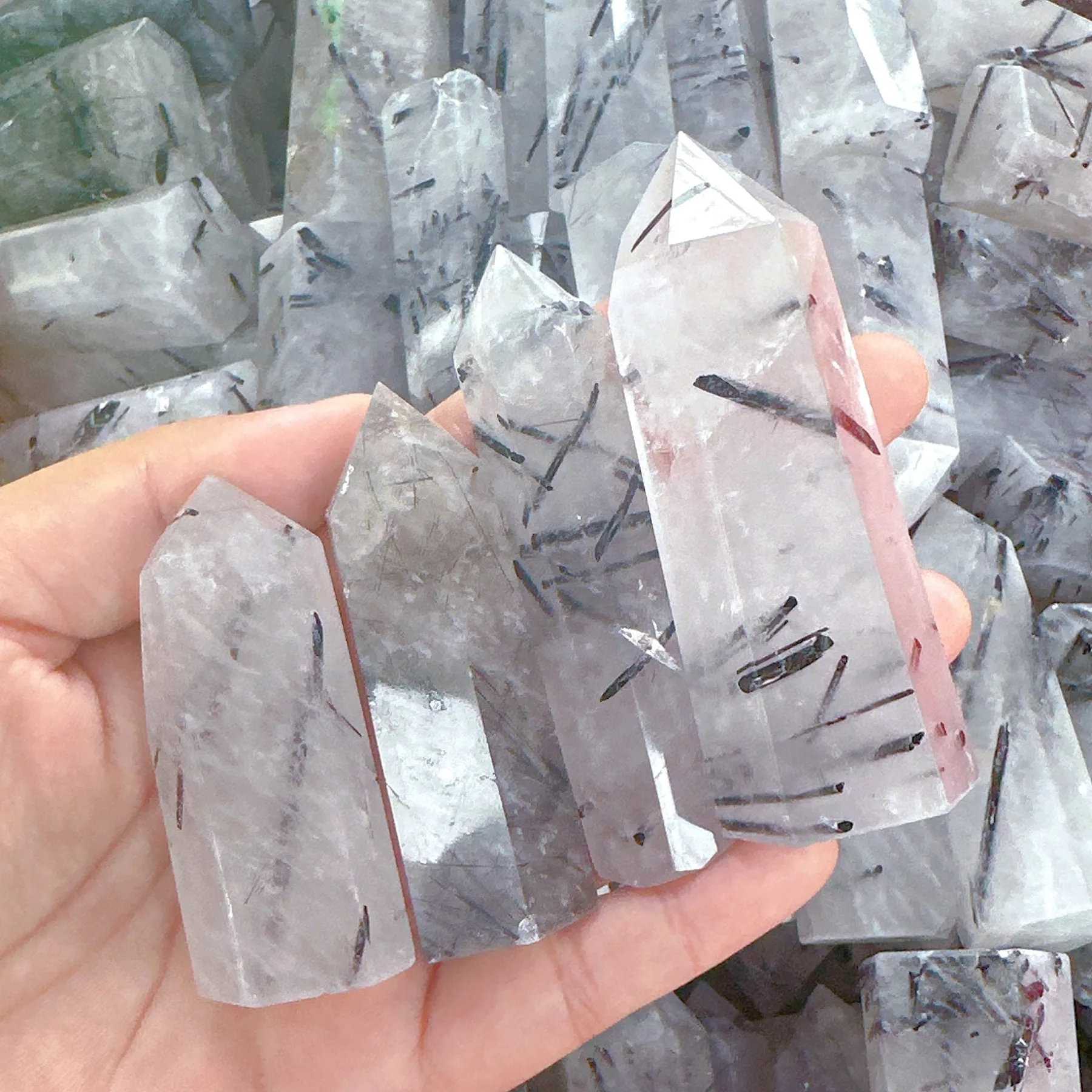 Black Tourmaline in Quartz Tower