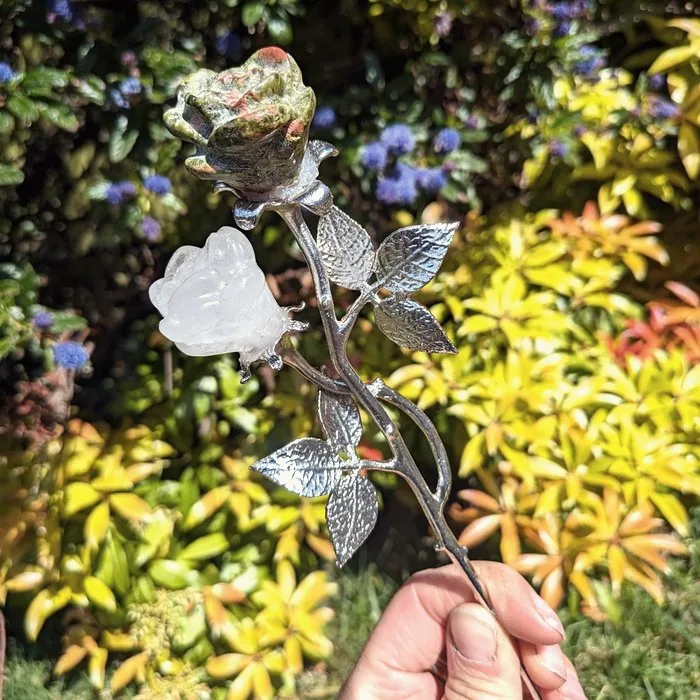 Rose Quartz Double Bloom Flower