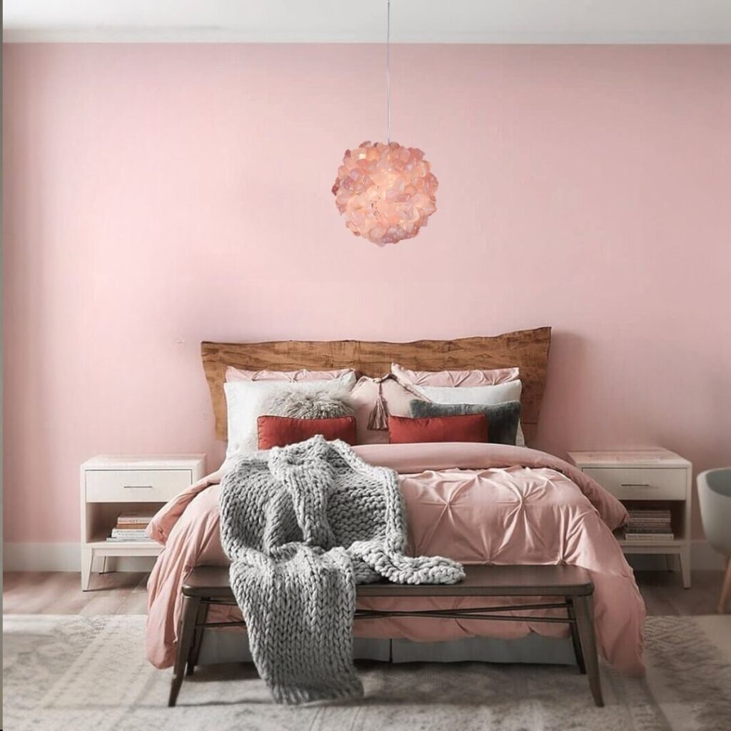 Rose Quartz Hanging Chandelier