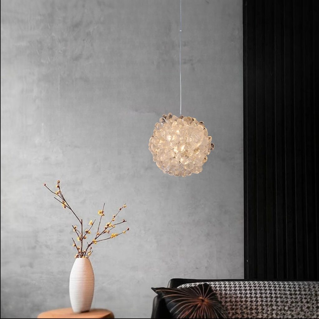 Clear Quartz Points Hanging Rock Light