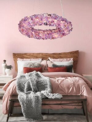Polished Amethyst Crystal Chandelier