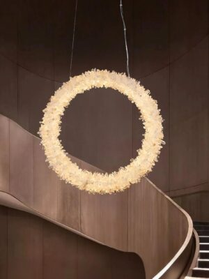 Clear Quartz Hanging Ring Light