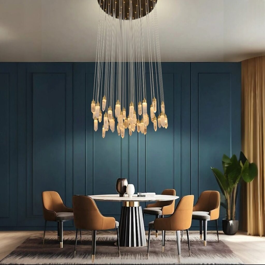 Hanging Clear Quartz Points Chandelier