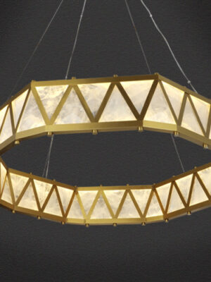 Hanging Industrial Crystal Chandelier