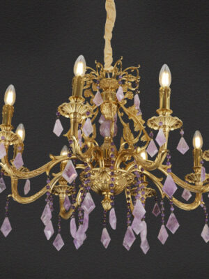 Natural Amethyst Crystal Chandelier