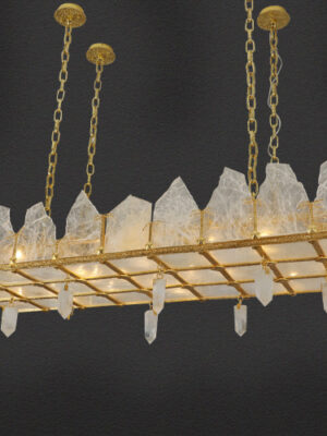 Natural Clear Quartz Slab Chandelier