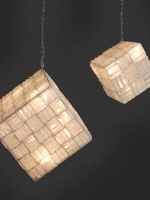Clear Quartz Cubic Slabs Hanging Lamp