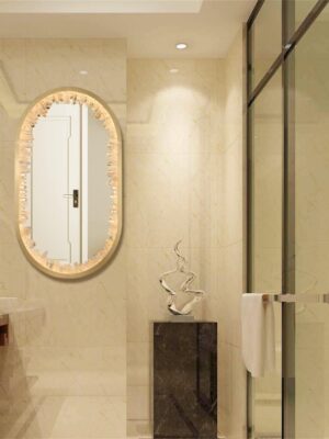 Oval/Rectangular Lighted Crystal Dresser Mirror