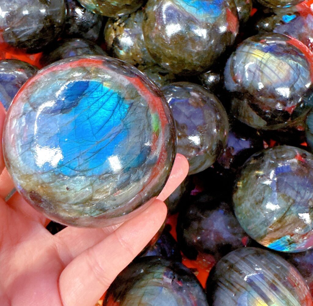 Labradorite Quartz Crystal Sphere