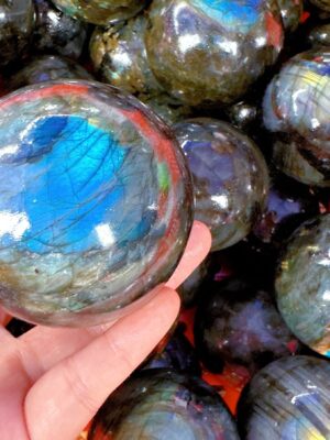 Labradorite Quartz Crystal Sphere