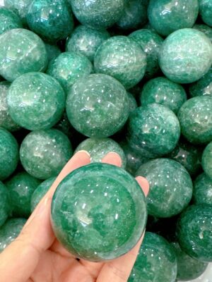Green Strawberry Quartz Crystal Sphere