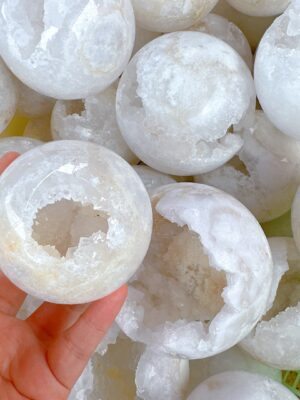White Agate Crystal Geode