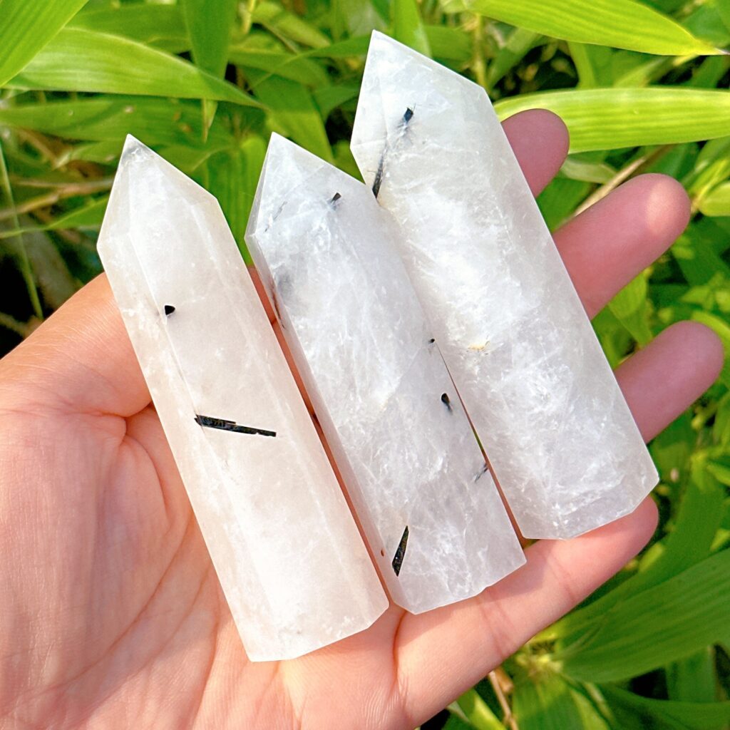 Black Tourmaline Quartz Crystal Obelisk Tower (Quality B)