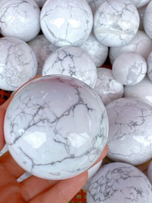 White Howlite Crystal Sphere