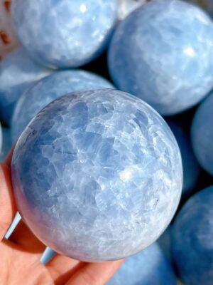 Blue Calcite Crystal Sphere