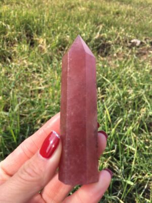 Strawberry Quartz Crystal Obelisk Tower