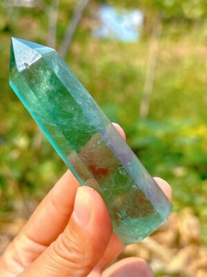 Green Fluorite Crystal Obelisk Tower