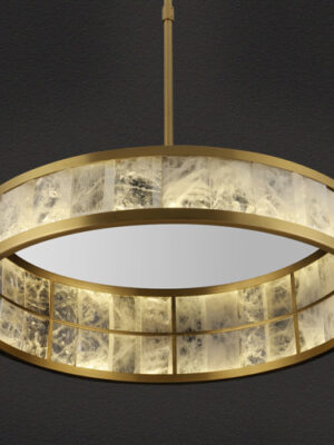 Natural Clear Quartz Slab Ring Chandelier
