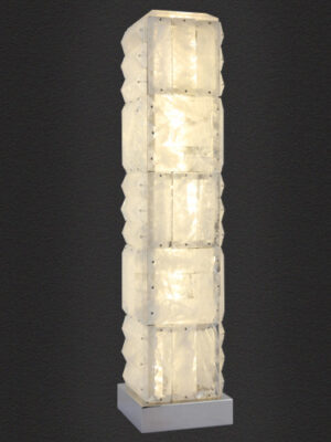Clear Quartz Slab Rustic Table Lamp