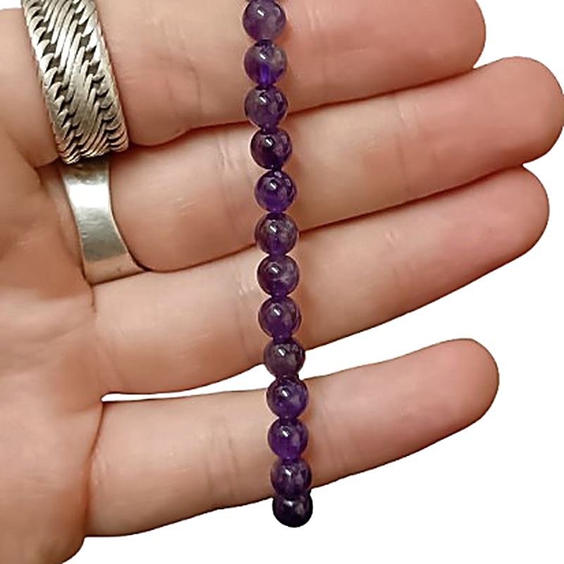 Amethyst 6mm bead bracelet