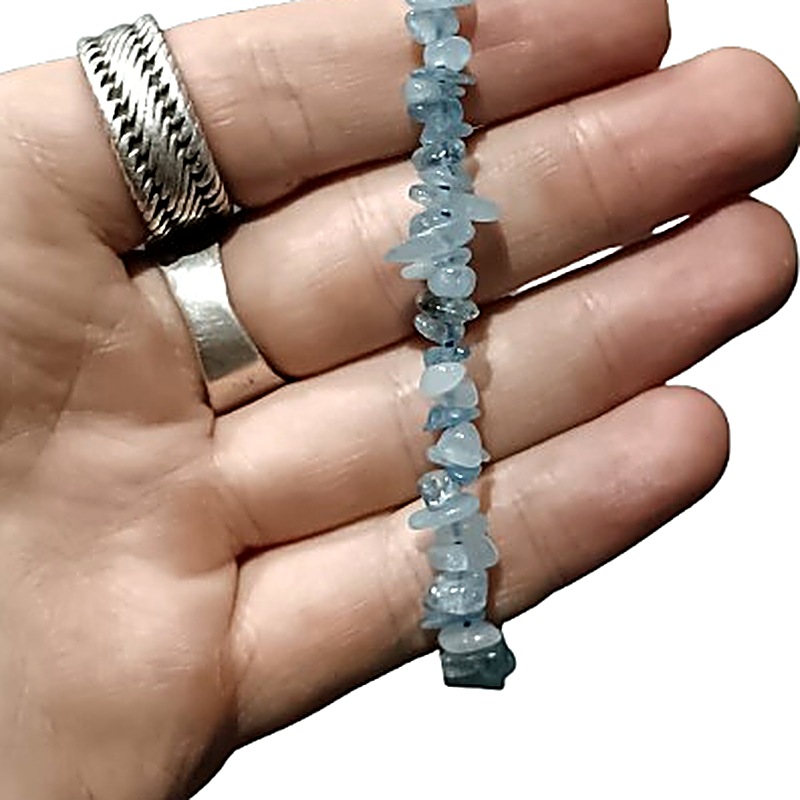 Aquamarine chip bracelet
