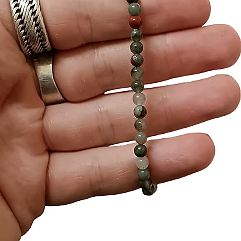 Bloodstone 4mm bead bracelet