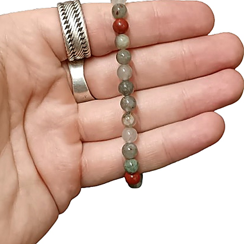 Bloodstone 6mm bead bracelet