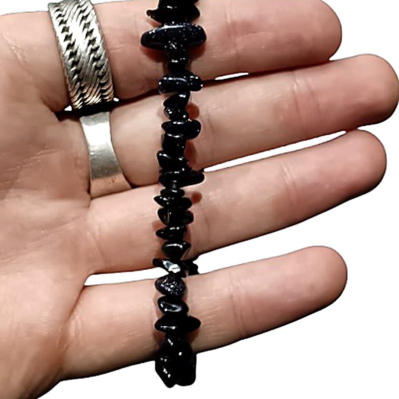 Blue Goldstone chip bracelet