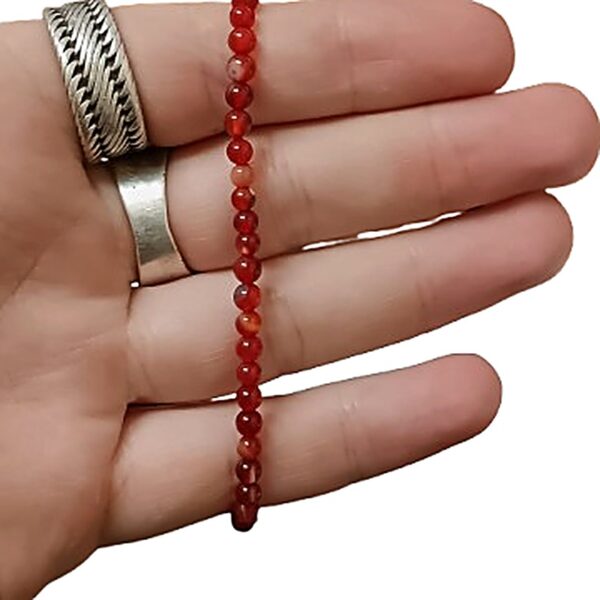 Carnelian 4mm bead bracelet