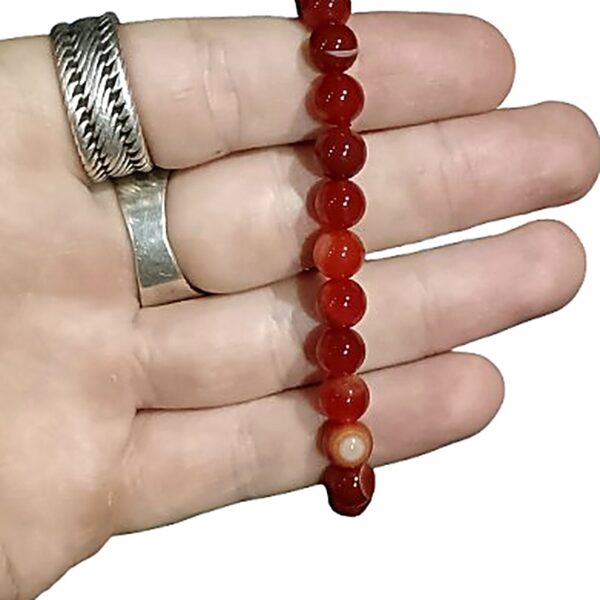 Carnelian 8mm bead bracelet
