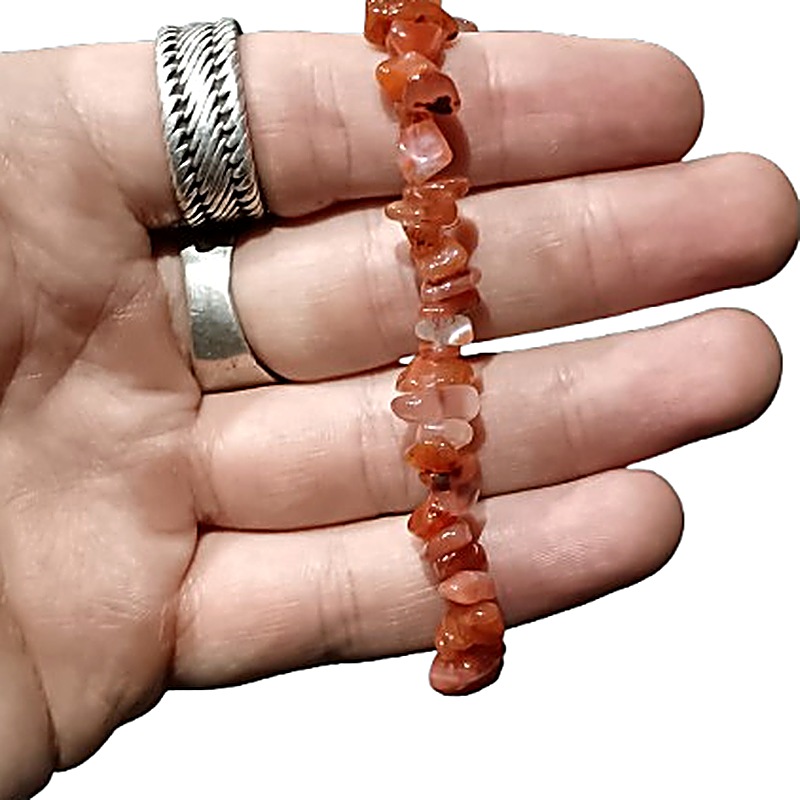 Carnelian chip bracelet