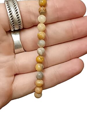 6mm Crystal bead bracelets · Crazy lace agate