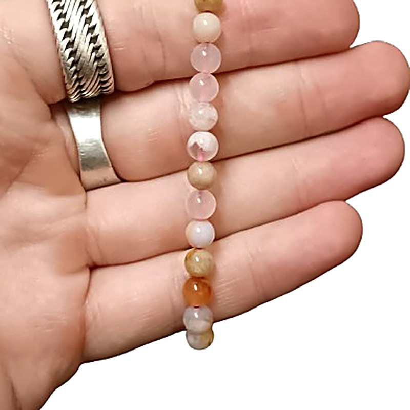 Flower Agate 6mm bead bracelet