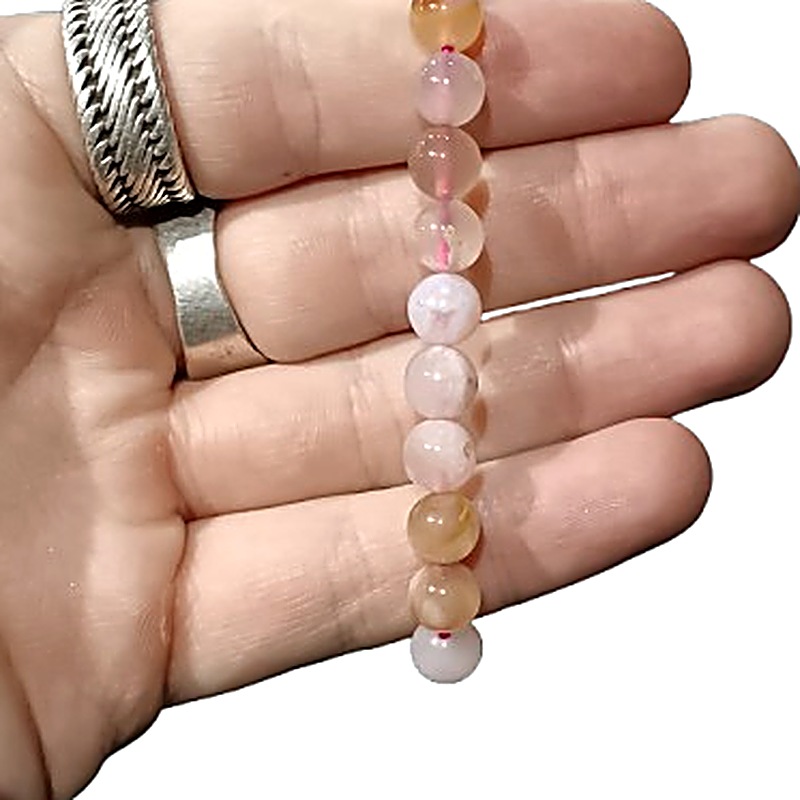Flower Agate 8mm bead bracelet