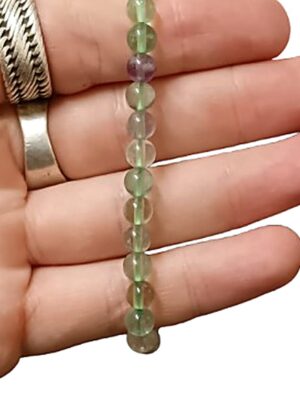 6mm Crystal bead bracelets · Green fluorite
