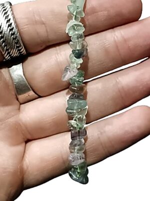 Crystal chip bracelets · Green fluorite