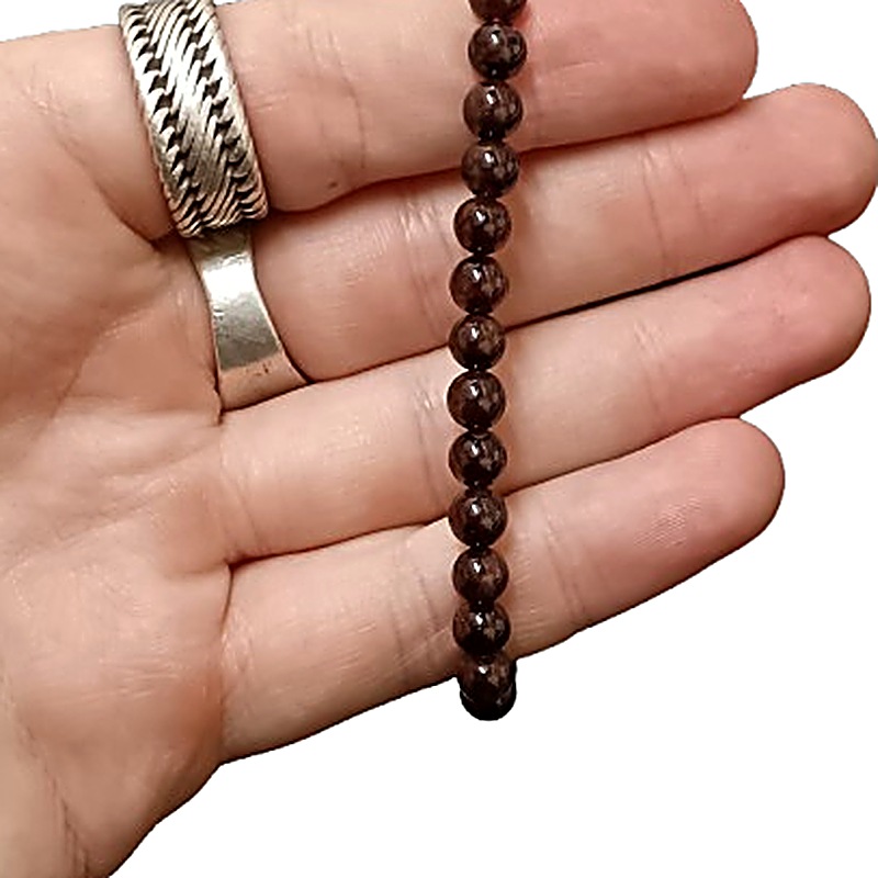 Garnet 6mm bead bracelet