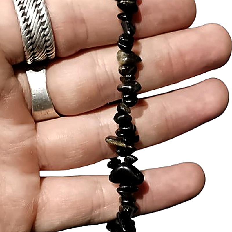 Gold Sheen Obsidian chip bracelet