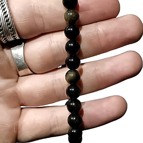 Gold Sheen Obsidian 8mm bead bracelet