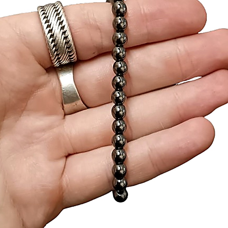 Hematite 6mm bead bracelet