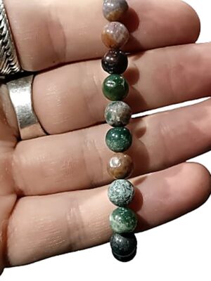 Indian Agate 8mm Bead Bracelet