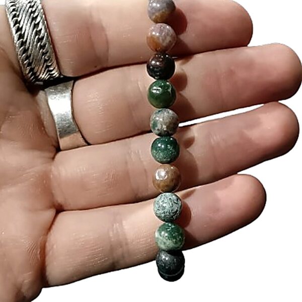 Indian Agate 8mm bead bracelet