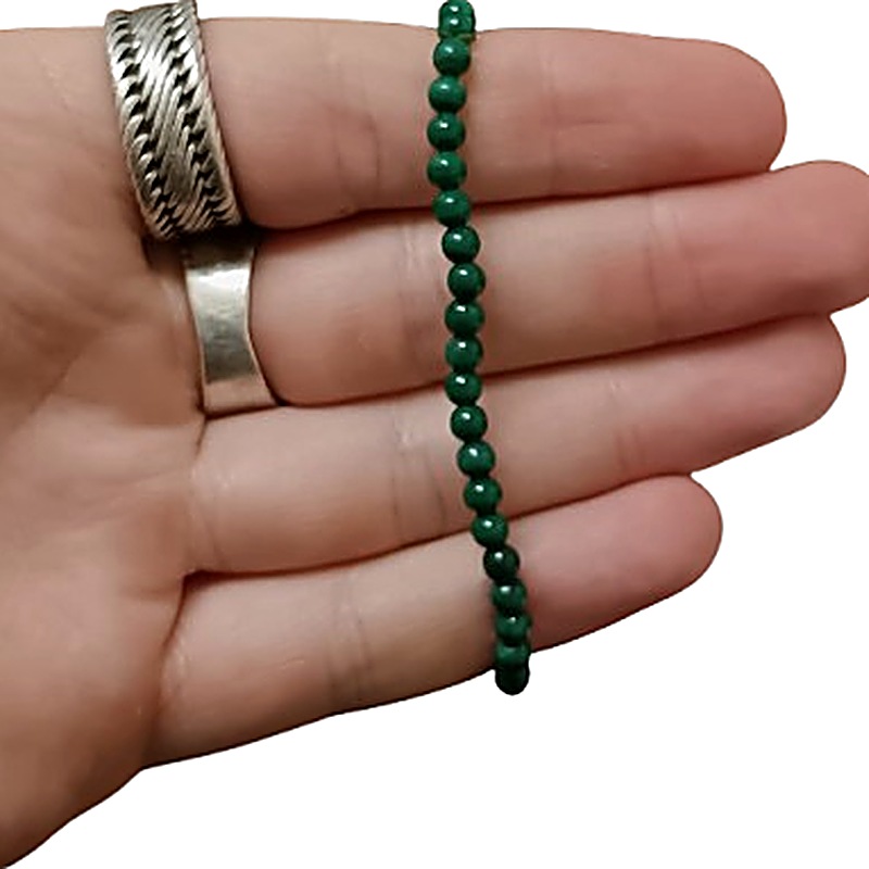 Malachite 4mm bead bracelet