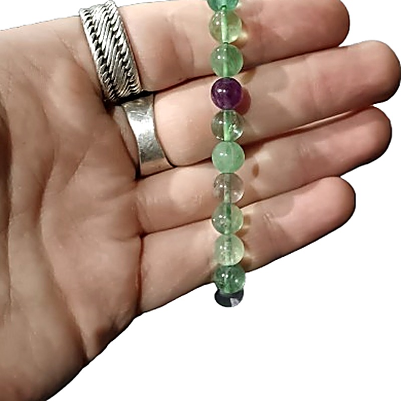 Mixed Fluorite 8mm bead bracelet