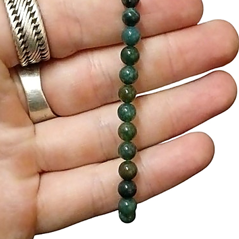 Moss Agate 6mm bead bracelet