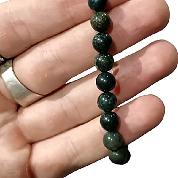 Moss Agate 8mm bead bracelet