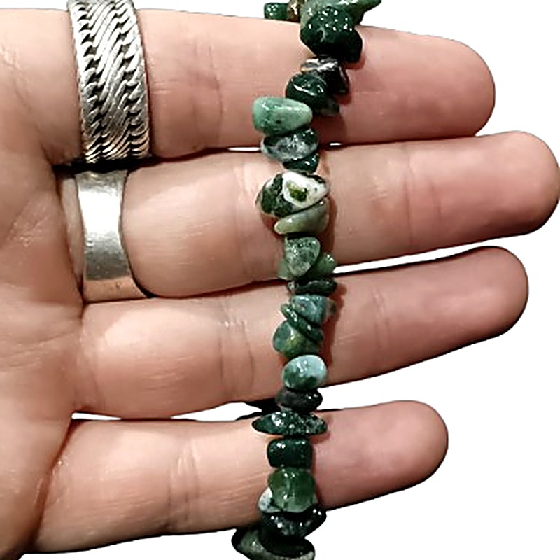 Moss Agate chip bracelet